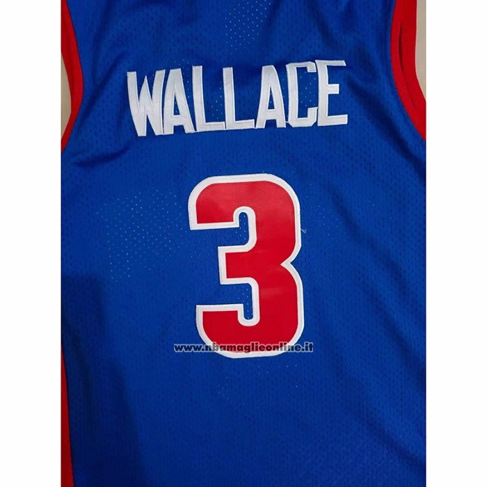 Maglia Detroit Pistons Ben Wallace #3 Mitchell & Ness 2003-04 Blu